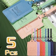 1/5Pcs PU Leather Airplane Labels Engrave Logo Luggage Tag with Signature Paper Baggage Bag ID Tags 