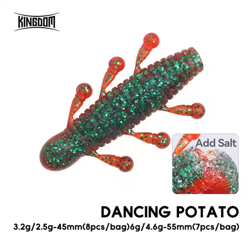 Kingdom 8pcs Soft Lure 2.5g 3.2g 45mm 4.6g 6g 55mm Floating Sinking Add Salt Artificial Soft Bait Wo