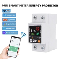 63A TUYA WIFI เอทุย่าไร้สายสมาร์ทโลกการรั่วไหลเบรกเกอร์-เกิน/ใต้การป้องกันแรงดันไฟฟ้ากิโลวัตต์ชั่วโม