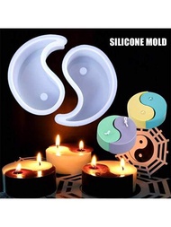 矽膠diy太極蠟燭矽膠模具,芳香蠟燭禮物環氧樹脂模具家居裝飾模具