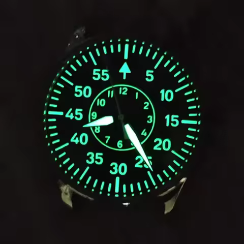 40mm Fashion Men's Army Pilot Watch Outdoor Waterproof Vh31 Movement Strong Luminous Large Dial Sapp