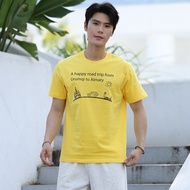 2025 T-Shirt Singer ALMATY DAVID Printed T-Shirt Men Pure Cotton Soft Round Neck T-Shirt Autumn Wint