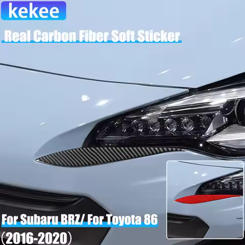 Real Carbon Fiber Car Accessories Headlight Header Cover Soft Sticker For Subaru BRZ Toyota 86 GT86 