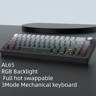 Mathew Tech 3-mode Mechanical Keyboard AL65 Aluminum Full CNC Mechanical Keyboard Gasket RGB 65 Key High-quality Keycap Mechanical Keyboard