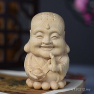 Handle Pieces Decorations Ornaments Boxwood Mile Buddha Leaves Mini Version Crafts Tea Pet Wooden Gi
