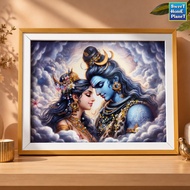 Premium Crystal Wall Art With Frame 24.5cm x 34cm Premium Decorative Picture for Home Living Room Of