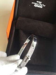 Hermes white gold diamond bracelet 愛馬仕 半鑚 手鐲 飾物 手飾