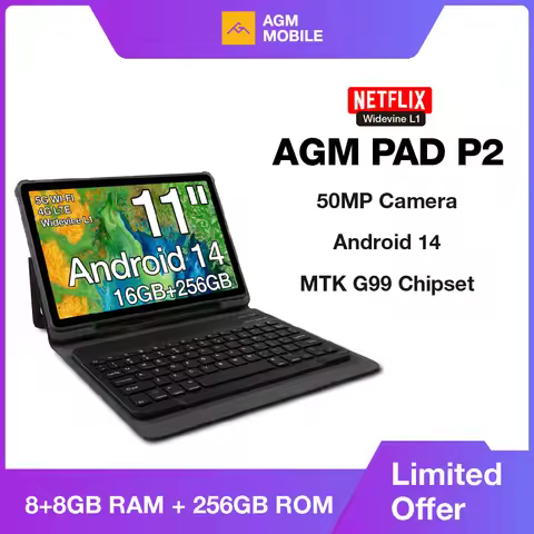 Tablet AGM PAD P2 8GB+256GB 11“ FHD Display 50MP Camera 7850MAh Battery MTK G99 480 Nit Brightness W