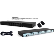 16 port HDMI KVM switch - 1U Rackmount, with 16 x 1.8 meter KVM Cable - HDMI+USB interface (Model: K