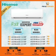 (FREE SHIPPING) Hisense (4⭐️ KAGS2 Series) / (3⭐️ E4 KAA Series) R32 Standard Inverter Air Condition