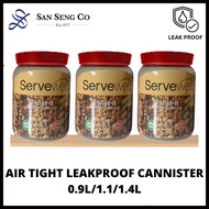 Servewell Twist-It Food Container Cookie Jar - PET Air Tight & Leak Proof (0.9L/1.1L/1.4L)