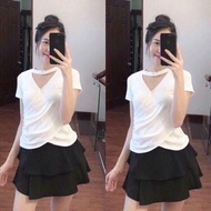 Chân váy 2 tầng ngắn có quần trong sóng bồng bèo xếp ly cạp chun