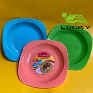 9" Thick Square Plastic Dinner Plate - 9" Square Pamela Milano Plate