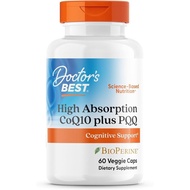 Doctor's Best High Absorption CoQ10 with PQQ Supplement - Coenzyme Q10 Caps for Heart Health & Cogni