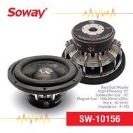 Soway  SW-10156  ลำโพง ซับวูฟเฟอร์ 10นิ้ว แม่เหล็ก 156x20mm แม่เหล็ก 2ชั้น 4+4Ω 1600W โครงหล่อโครเมี่ยม เครื่องเสียงติดรถยนต์ Subwoofer  จำนวน 1ดอก
