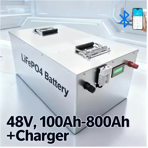 48V 100Ah-800Ah LiFePO4 Lithium Battery with BMS Rechargeable for 4KW 9KW Solar System Photovoltaic 