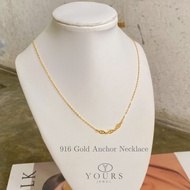 Yours Jewel 916 Gold Anchor Necklace