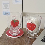 Glass Korean Style Goblet Large Capacity Water Glass Printed Wine Glass