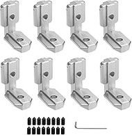 8pcs Aluminium Profile 40 x 40 Corner Connectors, T-Slot Inner Angle, 4040 Groove M6 Aluminium Angle