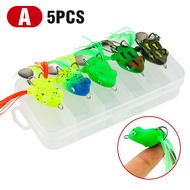 Boxed/5Pcs 3cm/4.2g Mini Soft Frog Soft Plastic Frog 3D Eyes Soft Frog Fishing Lure With Sequins Top