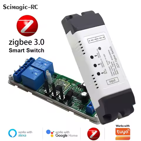 Zigbee Smart Switch Remote Control 1ch 2ch 4ch Relay Module 12V 24V 220V Dry Contact Light Motor Gar