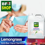 Anti Bacterial Hand Sanitizer Spray with 75% Alcohol - Lemongrass Anti Bacterial Hand Sanitizer Spray - 5L