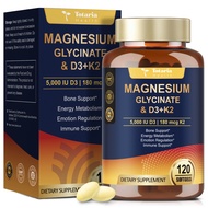 Totaria Magnesium Glycinate Supplements with Vitamin D3 5000 IU & K2 MK-7, Vitamin C, Vitamin B Comp