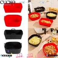 BACKSTR Silicone Air Fryer Liners, Black Red Reusable Oven Liner, Air Fryer Accessories with Handle 