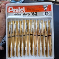 Original Pentel RS3BR Sign Pen Elegant Gold Color Signature Pen With Fiber Tip Can Make Scratches Th