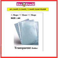 【CLEAR】A4 Holder C / L / U Shape File / Holder
