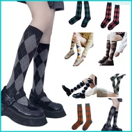 Nan Japanese Preppy Cotton Socks - Multicolor Argyle Plaid Print