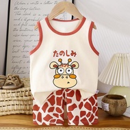 Newborn~4 TahunBaju Singlet Bayi Pakaian Rumah Sesuai Cuaca Panas Comel Cotton Boy Girl Clothes