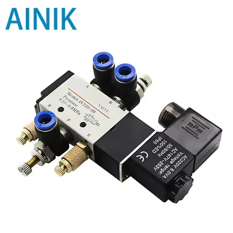 Pneumatic Electric Solenoid Valve 4V210-08 5 Way 2 Position Control Air Gas Magnetic Valve 12V 24V 2