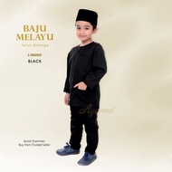 Baju melayu black / hitam teluk belanga dan cekak musang dewasa dan kanak-kanak