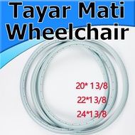16 20 22 24 x1 3/8 saiz Wheelchair PU Tyre Tire Tayar Mati Kerusi Roda Solid inch OKU 2 16 X 1.75 ll
