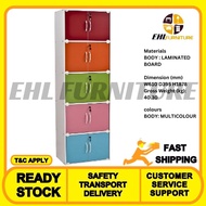 EHL FURNITURE - Premium Quality 5 Levels Wooden Bookshelf with Doors  / Filing Cabinet