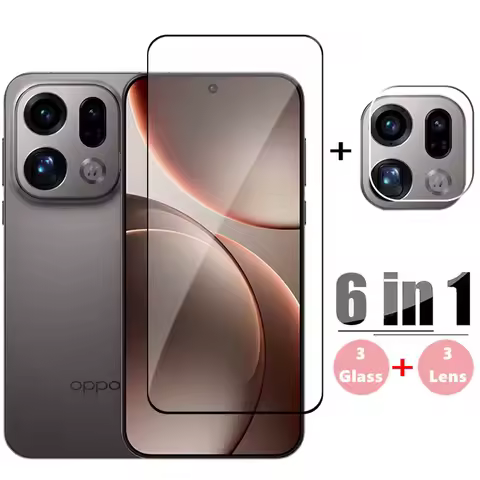 6in1 Full Cover Glass For OPPO Find X9 Pro Tempered Glass OPPO Find X9 Pro Screen Protector HD Phone
