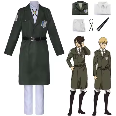 Anime AOT Cosplay Levi Costume Shingek No Kyojin Scouting Legion Soldier Coat Trench Jacket Uniform 