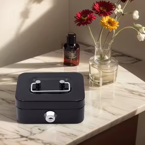 Metal Piggy Bank with Key Lock Coin Bank 4.53x3.78x2.28inch Coin Container Small Storage Box for Adu