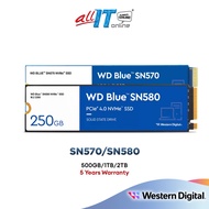 Western Digital WD Blue SN570 / SN580 M.2 2280 NVMe PCIe Gen 3 / 4 SSD Solid State Drive Gaming SSD 