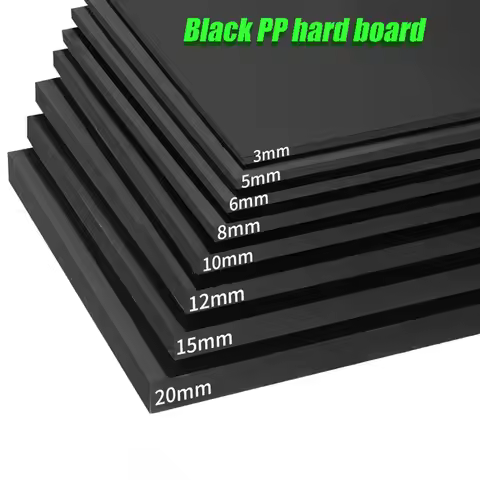 3mm-20mm Thick Black Polypropylene Square Board, PP Plastic Board, Engineering Plastic Board
