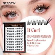 SEEDEW Fairy Wing False Eyelashes Self Adhesive Cluster Lashes Glue-Free DIY Individual Eyelash Exte