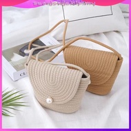 Korean Shoulder Bag Women Sling Bag Snap Closure Messager Bag Woven Bag Vintage Style Woven Knitted 
