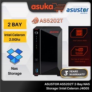 ASUSTOR AS5202T 2-Bay NAS Storage (Intel Celeron J4005 2.0Ghz DC, 2GB DDR4, 2 x GbE)
