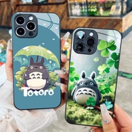 Cute Totoro Cartoon Glass Case for iPhone 17 16 15 14 13 12 11 8 7 6 6s 6p 7p 8p 6g 7g 8g Pro Max XR