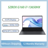 SZBOX G160 i7-13650HX Laptop 16” IPS Gaming Notebook DDR4 NVMe SSD WiFi 6 Work Gaming AI Computer