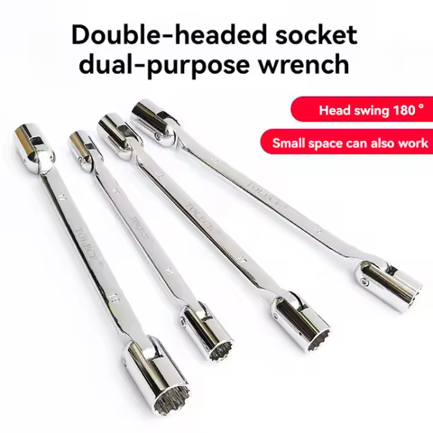 8-23MM Metric Double end Pipe Socket Wrench Car Repair Tool12 point PT Swivel Head CRV steel Tool Se