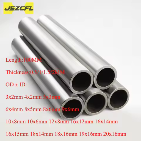 5PC TitaniumTube Outer Diameter 3/4/5/6/8/9/10/12/16/18mm Thickness 0.5mm 1mm 2mm Length 100mm Bar T