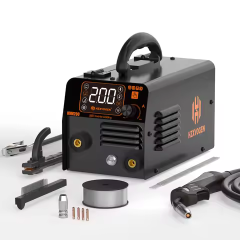HZXVOGEN 3 in 1 Semi-Automatic Welding Machine MMA/Gasless MIG/Lift TIG Inverter Welder Synergy Tool