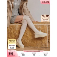 73hours Women's Shoes Cinnamon Roll Autumn New Style Lightweight Heightening Sports Casual Shoes Sma
